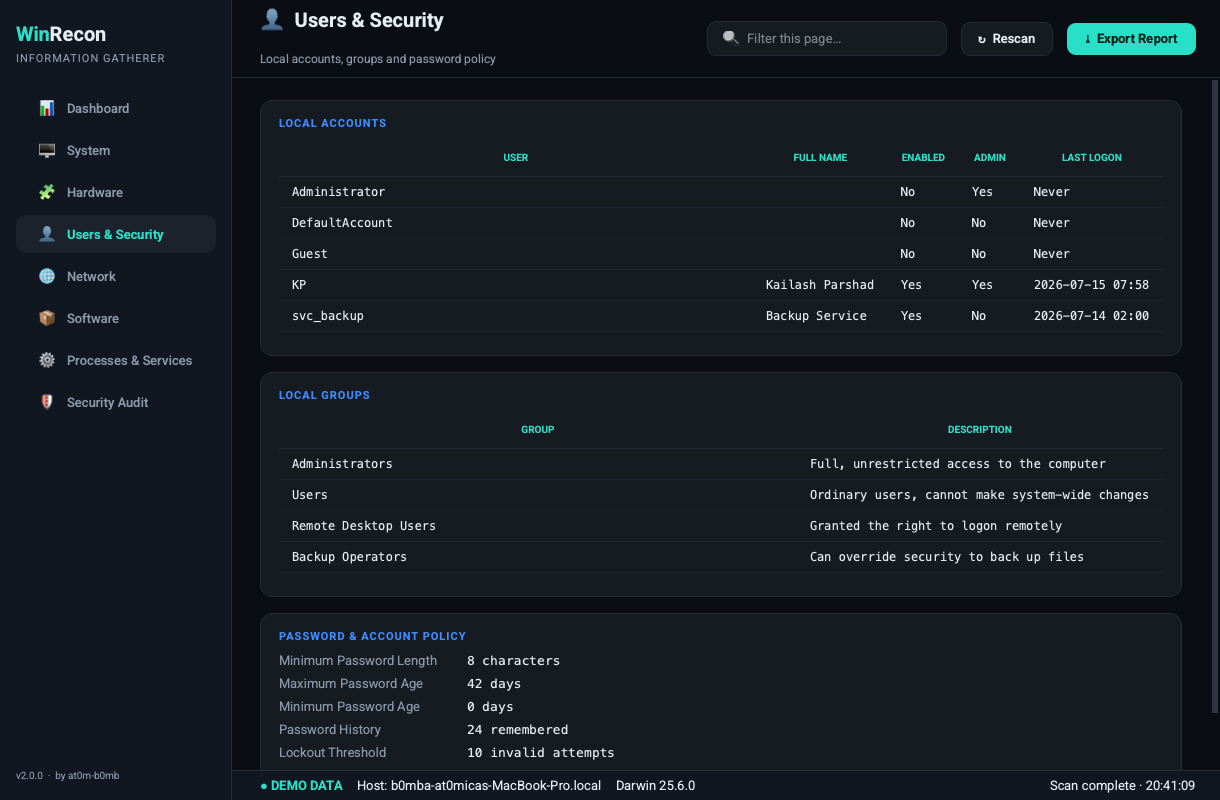 Users & Security