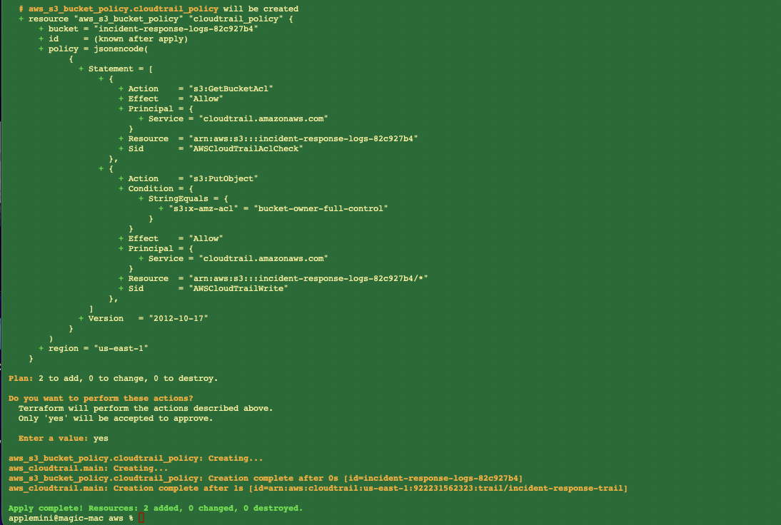 CloudTrail 部署
