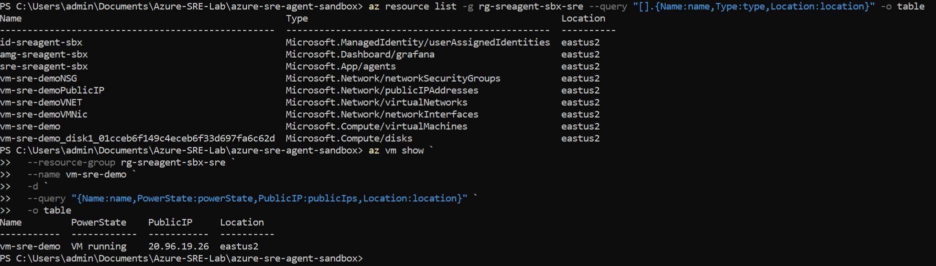 PowerShell VM 公共 IP