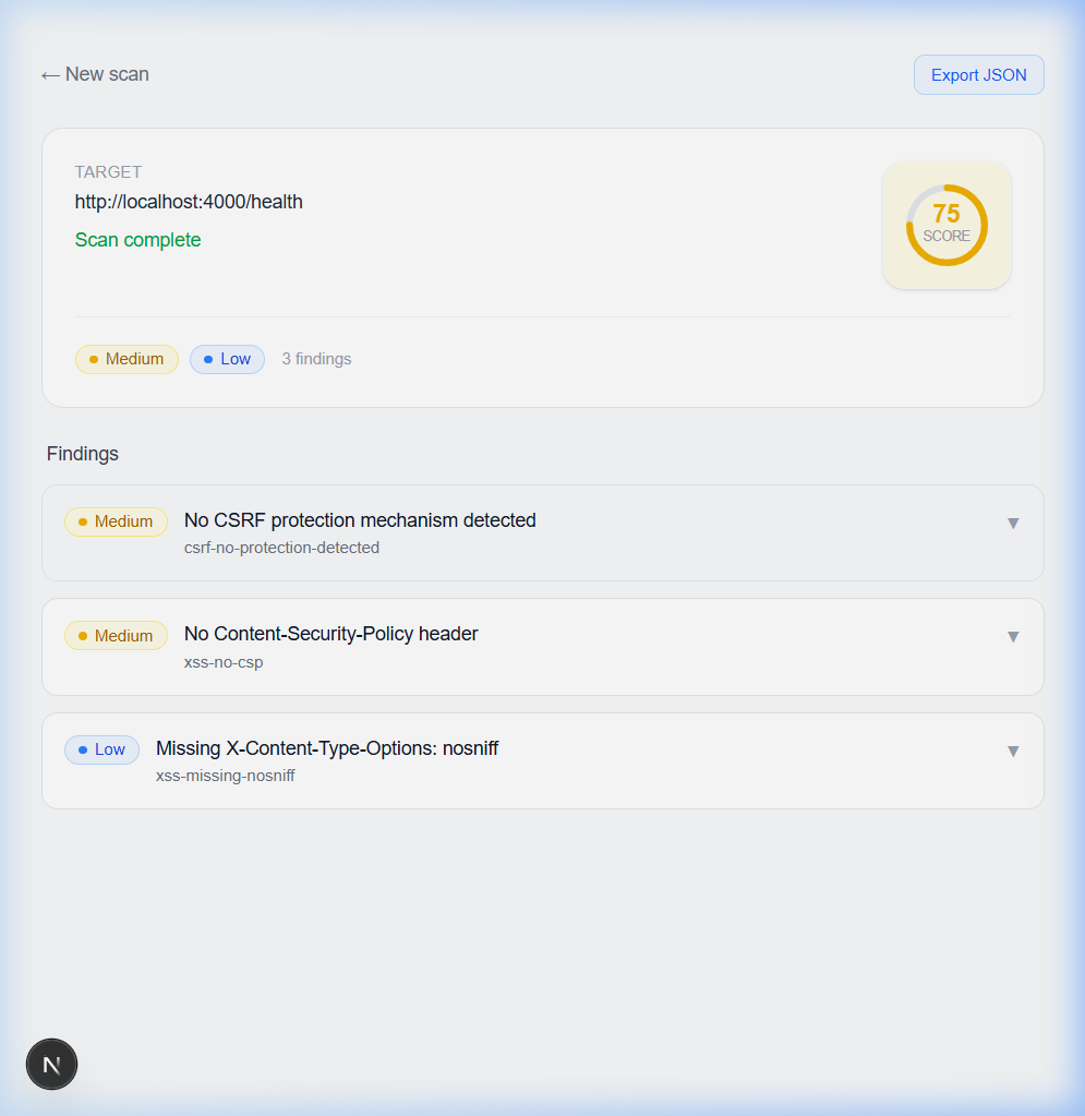 WebScore Dashboard
