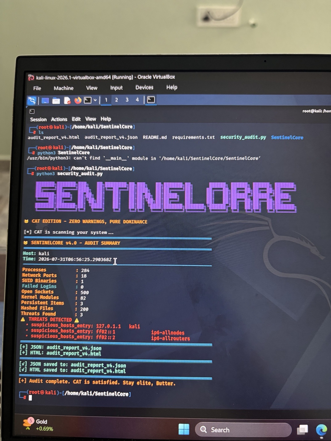 SentinelCore 输出