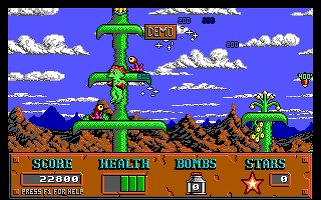 Cosmo running through a jungle level