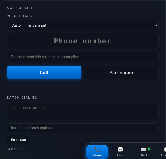 CallPilot — start an AI-handled call