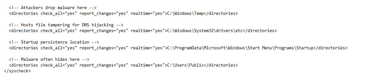 ossec.conf Syscheck Directories