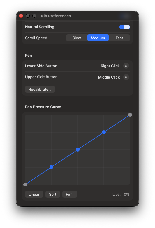 Pressure curve editor