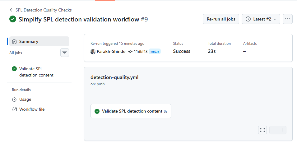 SPL Detection Quality Checks Passed