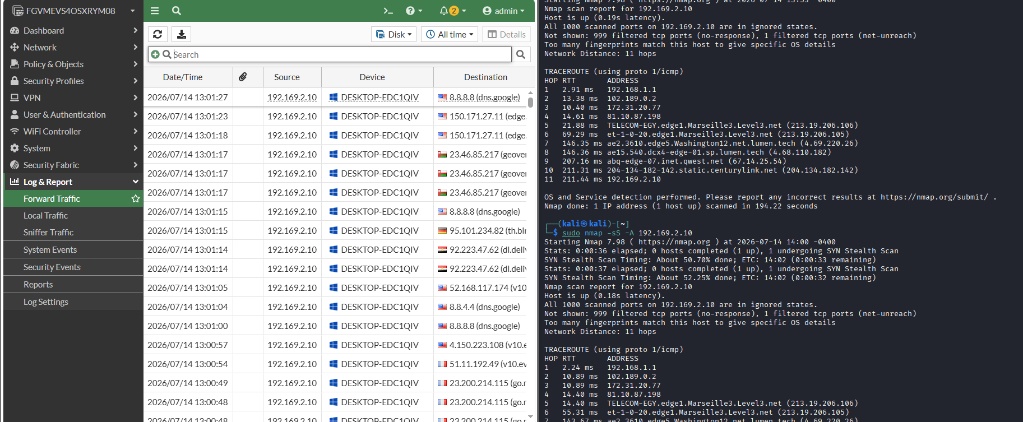 Detecting Reconnaissance Activity via FortiGate Traffic Logs