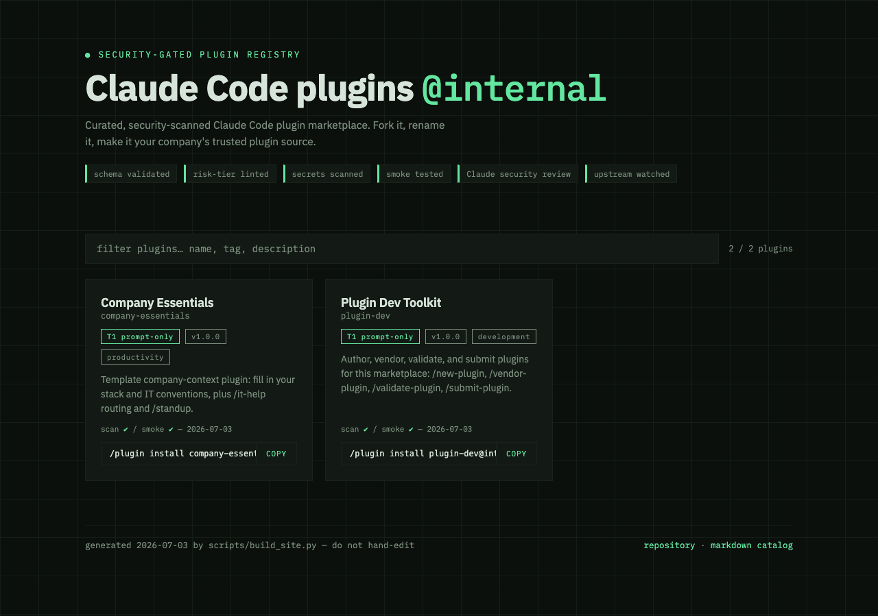 Catalog site screenshot