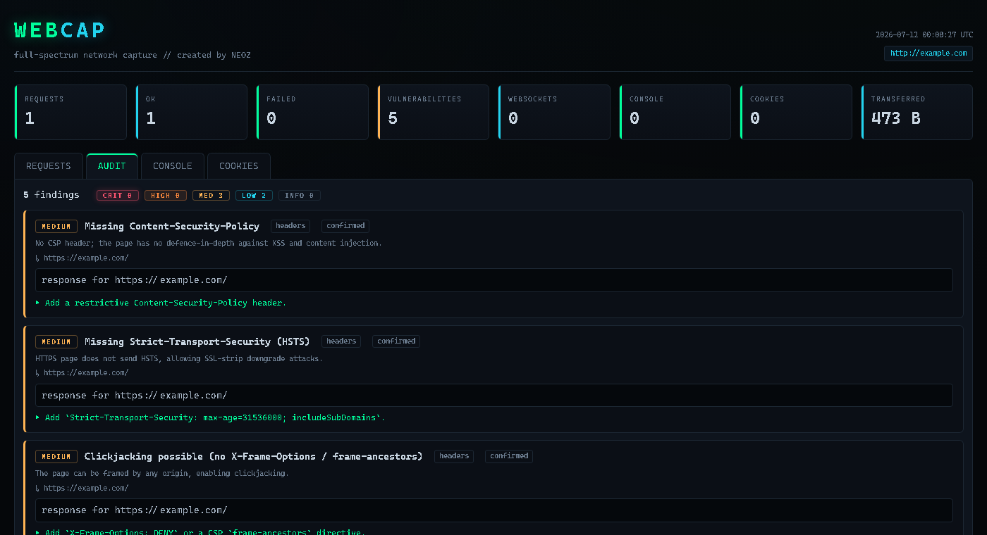 webcap security audit