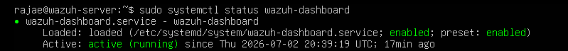 Wazuh Dashboard 服务正在运行