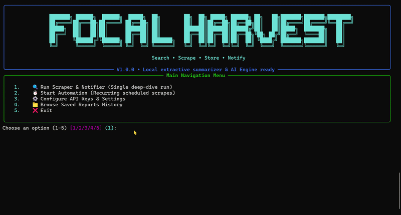 Focal Harvest Demo