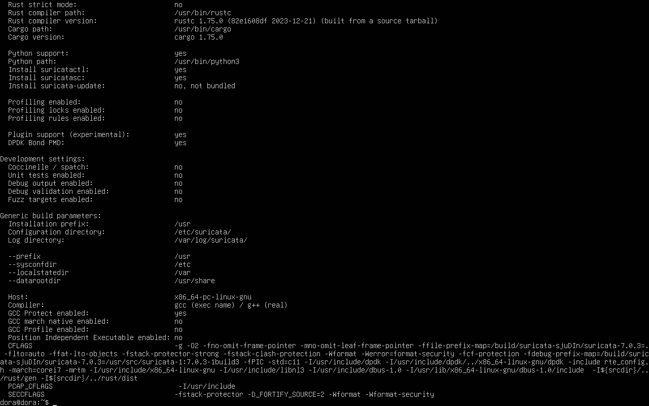 Suricata installed