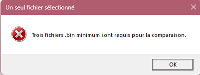 Erreur fichiers insuffisants