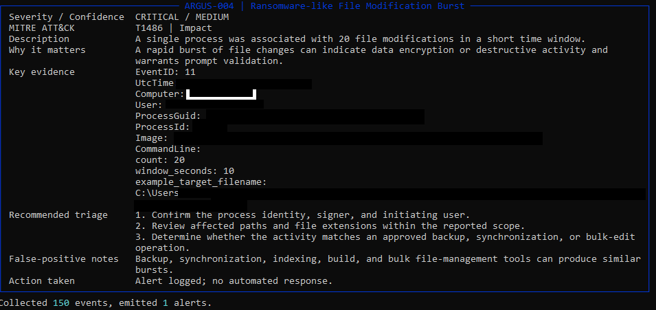 实时的 ARGUS-002 编码 PowerShell 警报