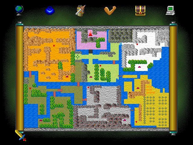 The in-game world map of the six regions
