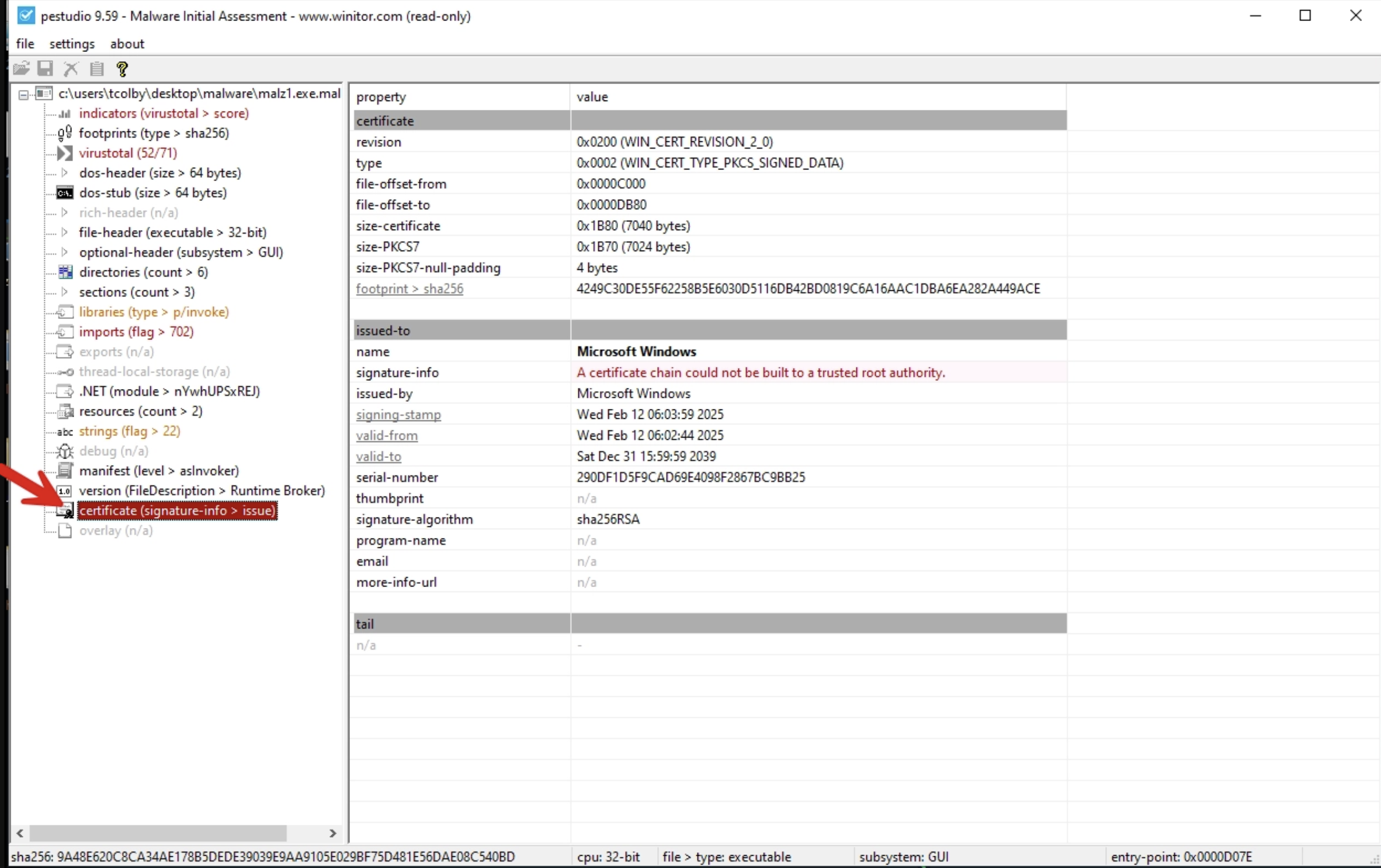 PEStudio Manifest