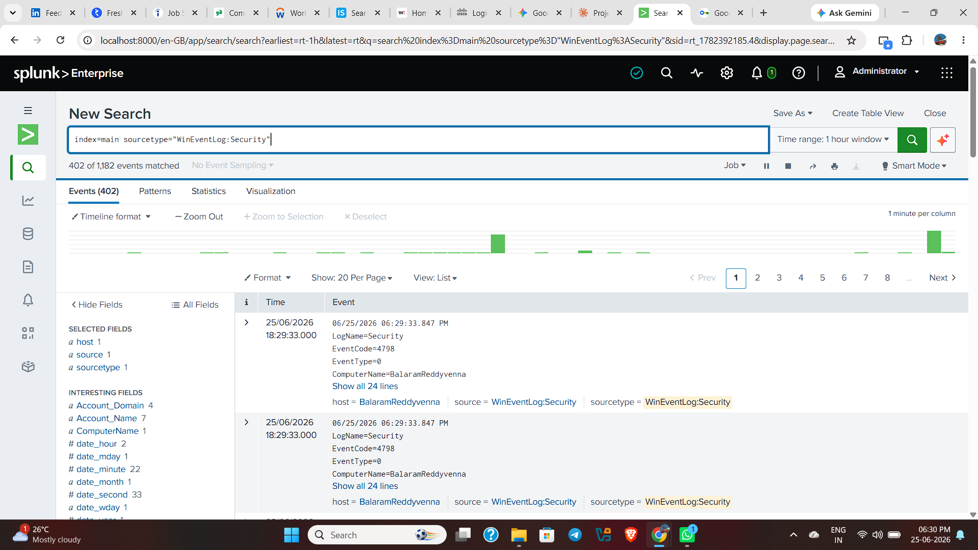 Splunk 正在工作