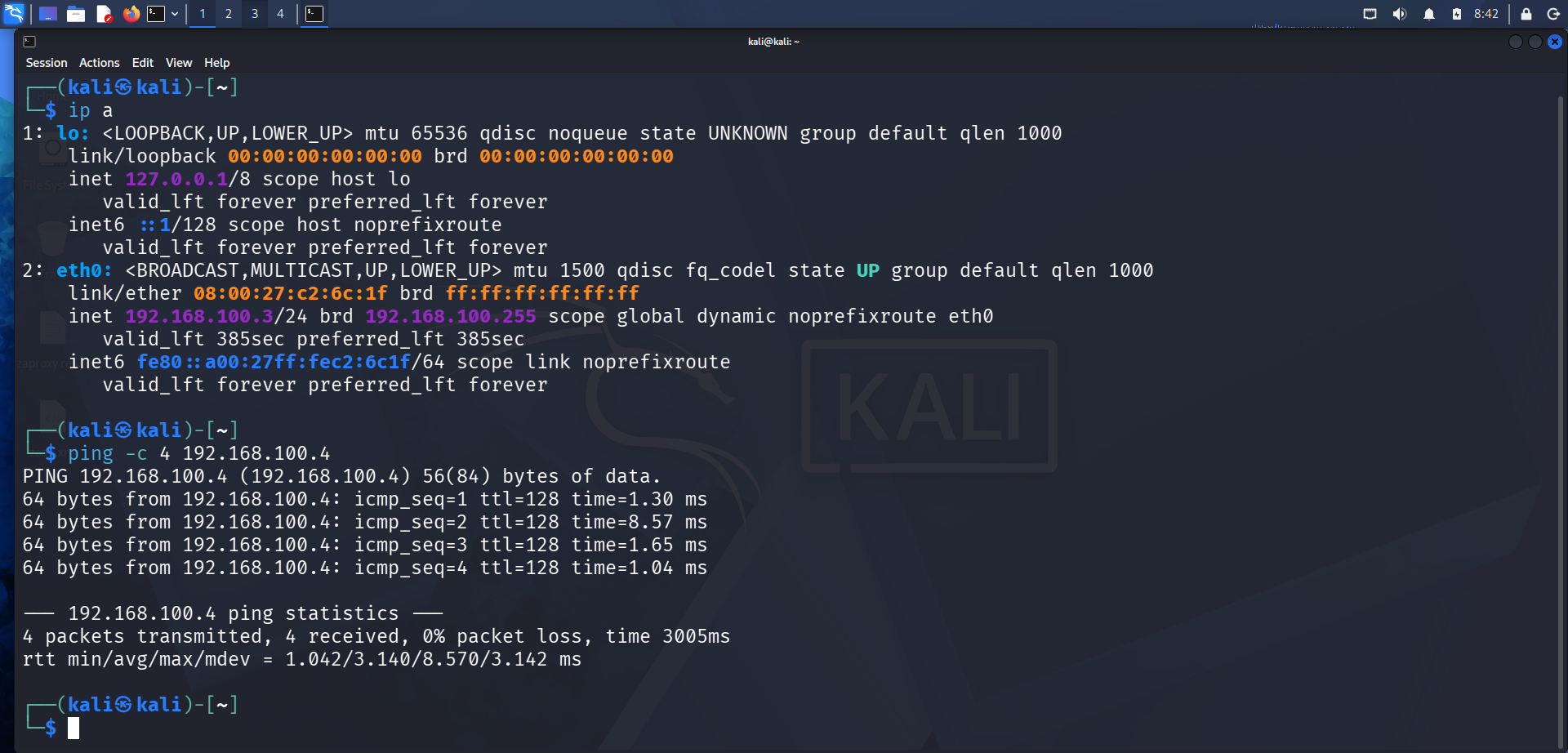Kali 可以与 Windows 通信