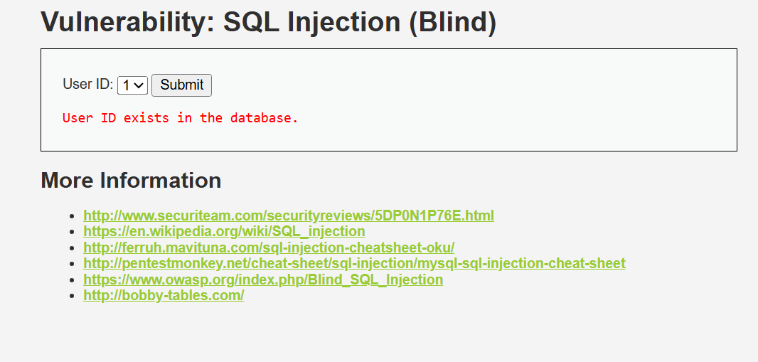 sql injection blind medium