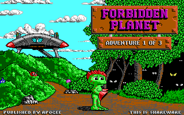 Cosmo's Cosmic Adventure title screen, Forbidden Planet