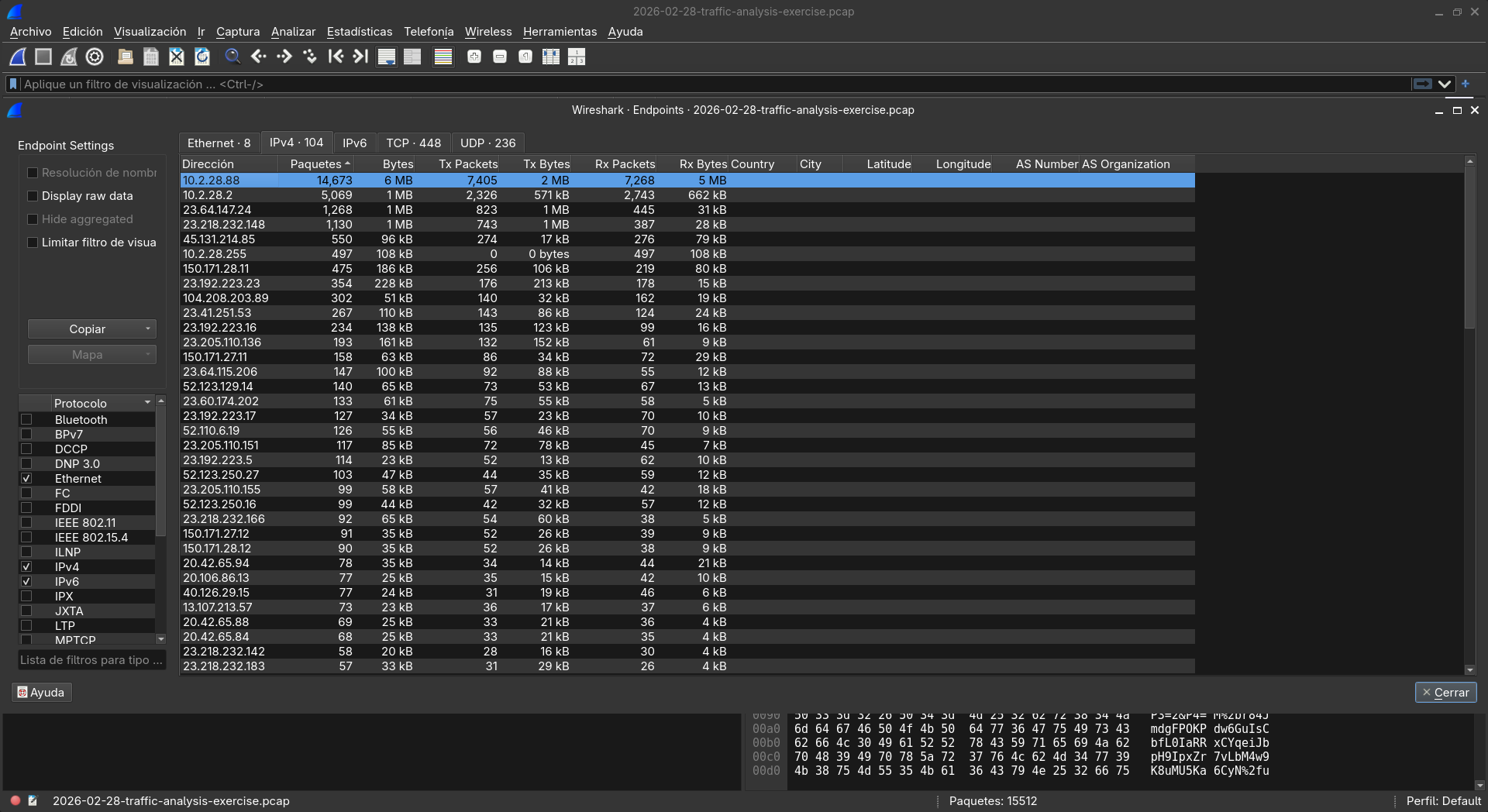 Wireshark Endpoints