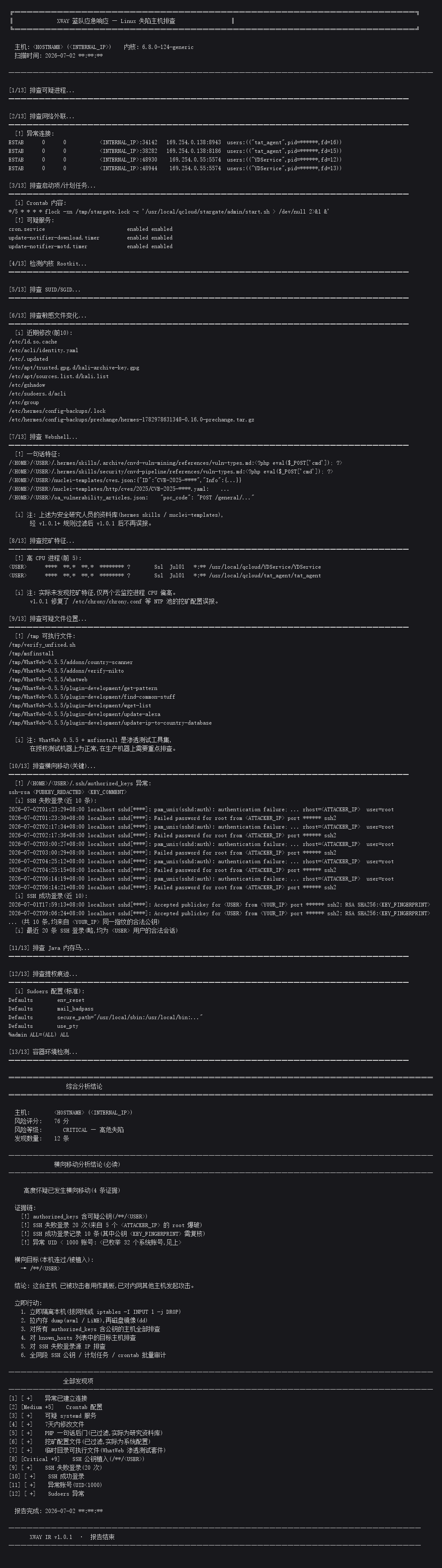 XWAY IR 真实运行报告