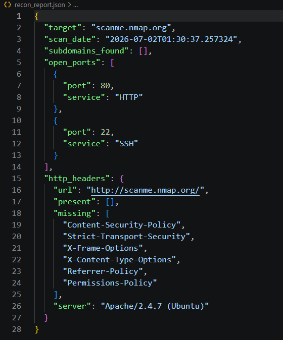 JSON 报告