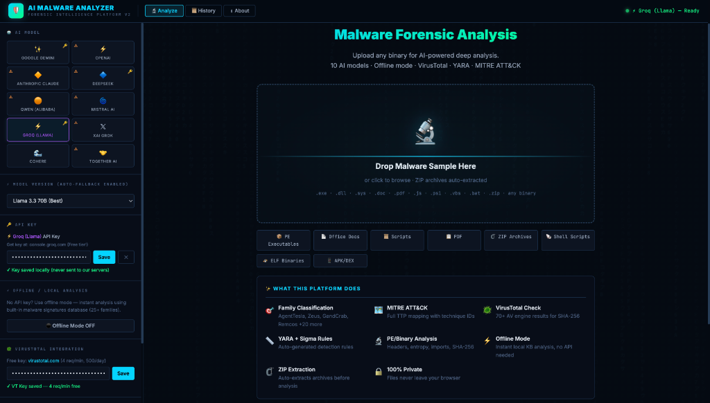 AI Malware Analyzer UI
