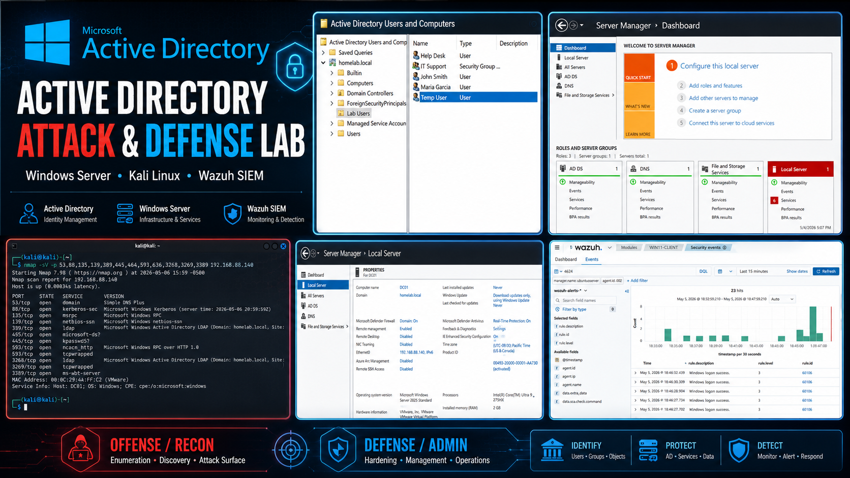 Active Directory Attack and Defense Lab