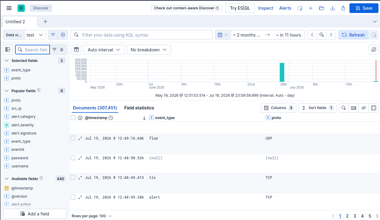 Kibana Discover 界面