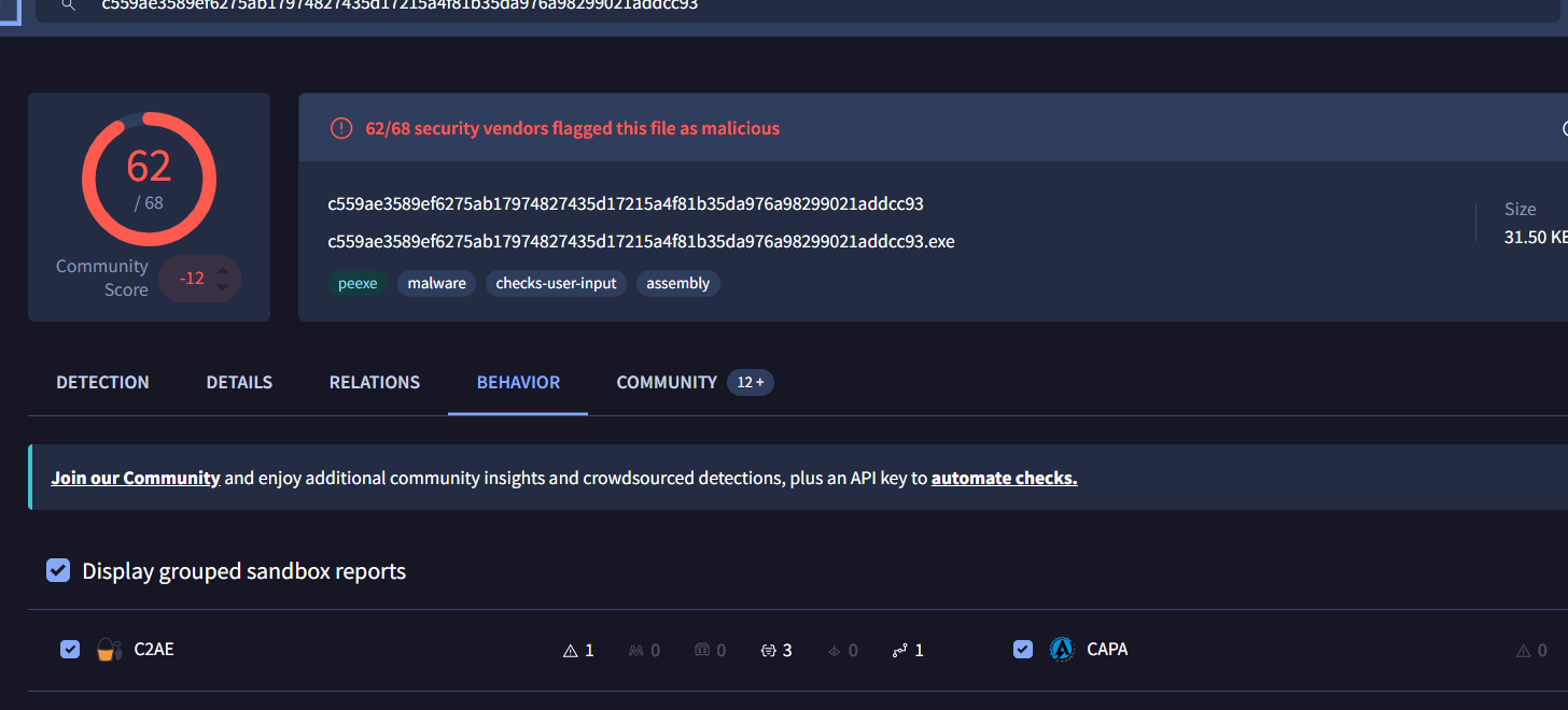 VirusTotal 检测比例和多沙箱判定