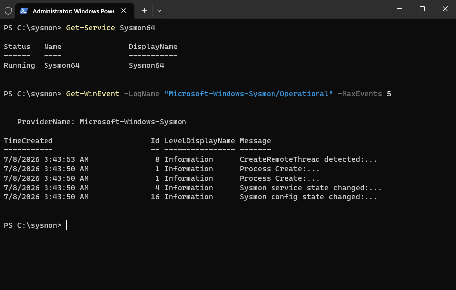 Sysmon Installed