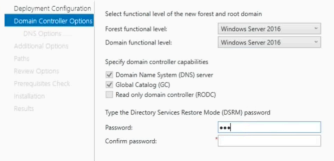 Domain Controller 选项