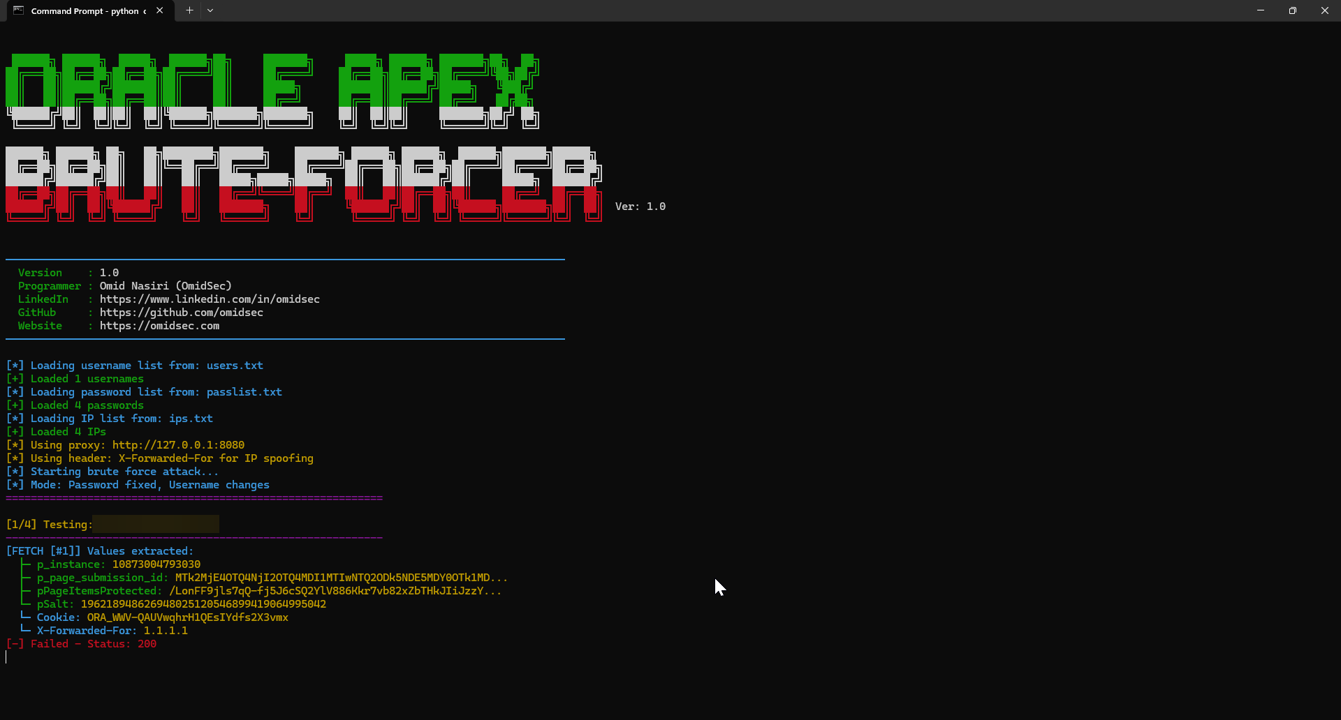 Oracle APEX Brute Forcer