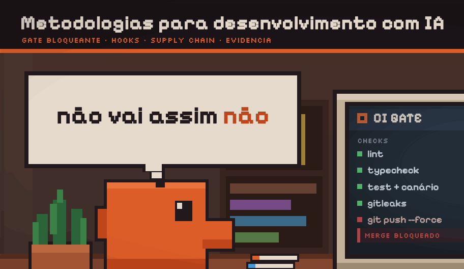 Gate de CI bloqueando merge com git push --force: o guardrail responde 'não vai assim não'