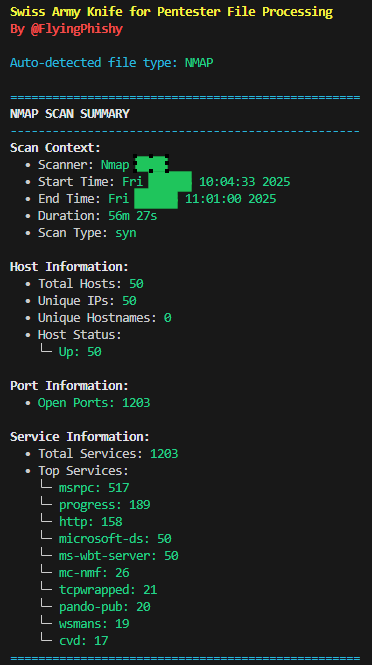 Nmap 分析 CLI 输出