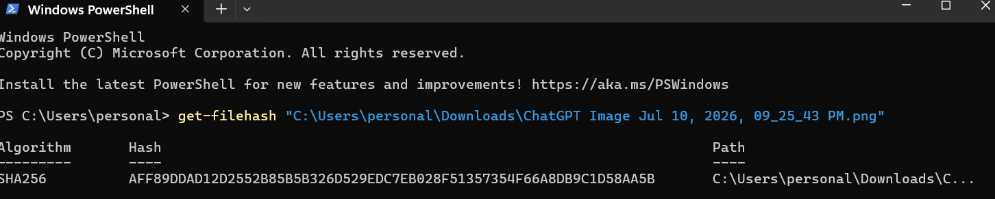 PowerShell 哈希生成